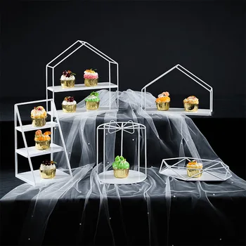 Украшение свадебного десертного стола Рамка для торта в европейском стиле Свадебный реквизит Тарелка для торта Железная рамка для дим-самов Выставочный стенд