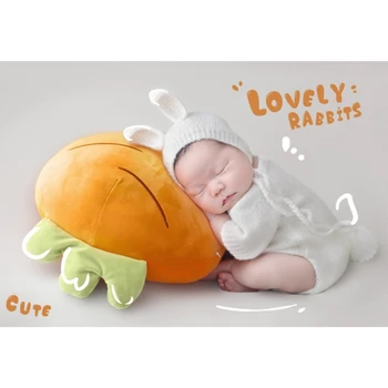 Реквизит для фотосъемки Плюшевая подушка для позирования в виде морковки для новорожденного, спящего, мягкая подушка, реквизит для фотосъемки своими руками