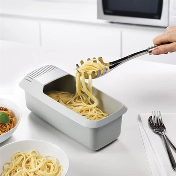 Микроволновая Печь для приготовления макарон с ситечком, Термостойкая Пароварка для макаронных изделий, Коробка для приготовления лапши для спагетти, Кухонные Принадлежности