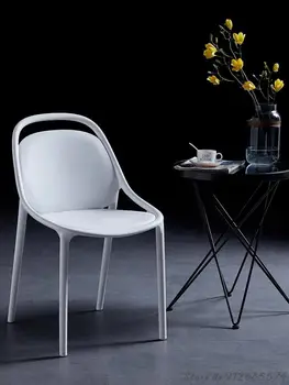 Обеденный стул в скандинавском стиле, домашний современный минималистичный стул со спинкой, пластиковые вставки, сетчатый красный стул, стул для макияжа, маникюра, чайной лавки