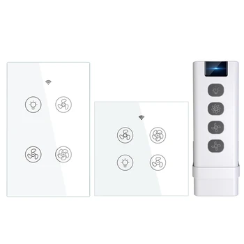 Умный Дом Умный Потолочный вентилятор Выключатель света 2/3-полосное управление Работа с Alexa Google Home Wifi Switch Rf433 Smart Switch Smart Life