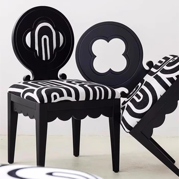 Обеденные стулья из массива дерева в скандинавском стиле, Дизайнерский обеденный стул со спинкой в стиле ретро для отдыха в отеле и ресторане, Французские Простые Домашние стулья для переодевания A B