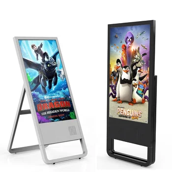 Напольный рекламный экран Android с ЖК-дисплеем, портативная цифровая вывеска A-Board для помещений 43 