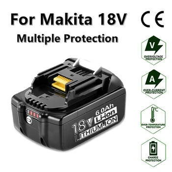 100% Оригинальный Электроинструмент Makita 18V 5000mAh Аккумуляторная Батарея Makita со Светодиодной Литий-ионной Заменой LXT BL1860B BL1860 BL1850