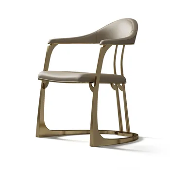 Роскошный и минималистичный стул, мастер-стул, дизайнерский стул, вилла, офис, кабинет, Мастер-стул, чайный столик и стул из нержавеющей стали