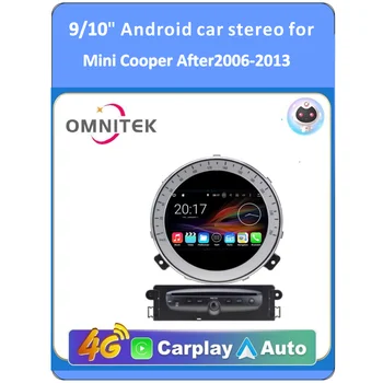 Omnitek Восьмиядерный 4 ГБ Android 9,0 GPS Навигация Мультимедийный Плеер Автомобильный Стерео для BMW Mini Cooper После 2006-2013 Радио