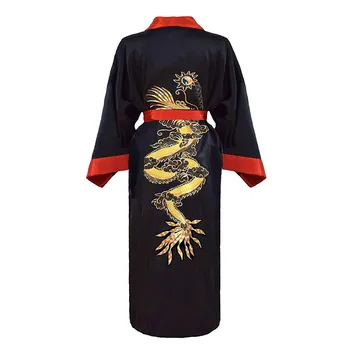 Высококачественный Женский халат с вышивкой дракона, халат-кимоно, Сексуальное неглиже для отдыха, новинка, повседневный халат, Свободная пижама одного размера