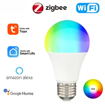 Беспроводная умная лампа Zigbee E27 Tuya Smart AlexaGoogle Голосовое управление wifi умная лампа