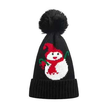 Детская Рождественская зимняя шапочка Милый снеговик Шерстяная вязаная шапочка Теплая шапочка для новорожденных Аксессуары для холодной погоды