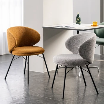 Современный тканевый обеденный стул для кухонной мебели Креативный дизайн обеденных стульев для домашнего отдыха, стул для столовой со спинкой