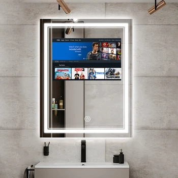 Высококачественное умное зеркало для ванной комнаты с телевизором, Новые стильные круглые умные зеркала для фитнеса, умное зеркало для ванной комнаты