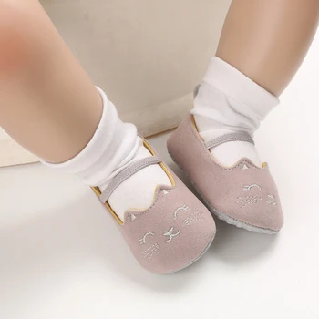Детская обувь для новорожденных девочек на мягкой подошве с нескользящей хлопчатобумажной подошвой, милая и благородная обувь принцессы, дышащая кожаная обувь для ходьбы