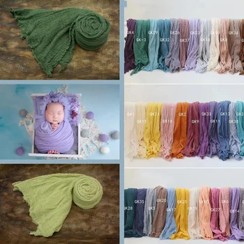 Реквизит для фотосъемки новорожденных Мягкие, растягивающиеся обертывания, Хлопчатобумажные пеленки, Фон для корзины для фотосъемки, Аксессуары для детского одеяла