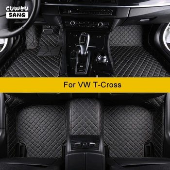 Автомобильные коврики CUWEUSANG на заказ для VW T-Cross, автоаксессуары, коврик для ног