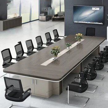 Современные прямоугольные учебные переговорные устройства для крупномасштабных конференций, офисная мебель, комбинации столов и стульев