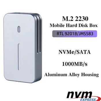 2230 Корпус NVMe M.2 Корпус Мобильного жесткого диска Из алюминиевого сплава 10 Гбит/с Nvme /Sata Компьютерный Телефон SSD Box RTL9210B /JMS583 для SN740