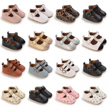 Обувь для новорожденных, классическая кожаная обувь в полоску для мальчиков и девочек, разноцветная резиновая подошва для малышей, противоскользящие первые ходунки, детские мокасины