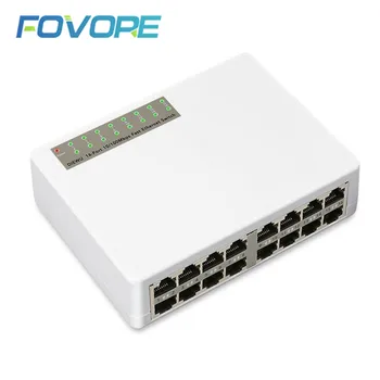 Mini 16 Портов 10/100 Мбит/с Fast Ethernet LAN Сетевой коммутатор RJ45 Vlan, концентратор расширения для настольных ПК