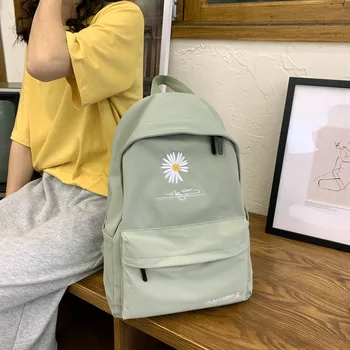 Милая подростковая школьная сумка для девочек, рюкзак, женские сумки для книг с принтом, нейлоновый рюкзак для средних учеников, большие цветы, Новинка