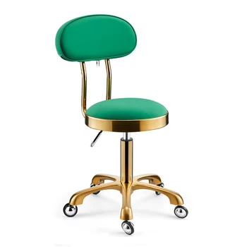 Парикмахерские кресла, кожаные круглые стулья для маникюра, салонного бритья, парикмахерские стулья, стул для косметолога С вращающимися колесами