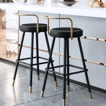 Барные стулья в скандинавском стиле на стойке регистрации, Кухня, Роскошные дизайнерские Металлические стулья для завтрака, Уличные барные стулья, Современная мебель Hight Silla 