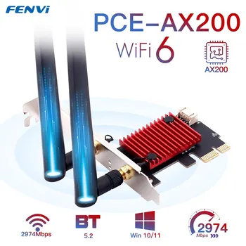 3000 Мбит/с WiFi 6 Intel AX200 PCIE Беспроводной Адаптер Bluetooth 5,2 Сетевая WiFi Карта Двухдиапазонная 2,4 G/5 ГГц 802.11AX Для ПК Win 10 11