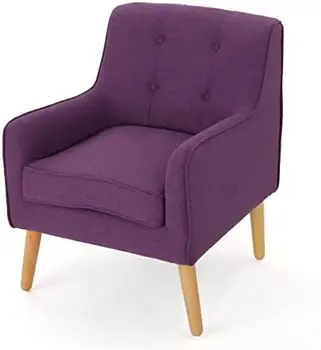 Кресло из ткани середины века, фиолетовое.