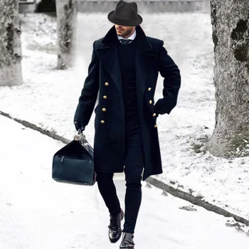 Мужской тренч Осень-зима, новый британский джентльмен, приталенный, для Европы и США, пальто оверсайз