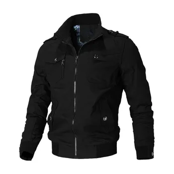 Мужская куртка с несколькими карманами, короткая куртка со стоячим вырезом, высококачественная повседневная мужская бейсбольная куртка, мотоциклетная куртка, технологичное пальто