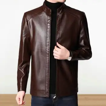 Теплая осенняя мужская куртка, стильные защитные мужские мотоциклетные куртки из искусственной кожи для прохладной осени-зимы, толстые, теплые, ветрозащитные