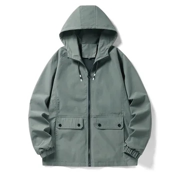 2023 Новые мужские весенне-осенние уличные модные повседневные ветрозащитные утепленные дышащие куртки, пальто, ветровка с капюшоном