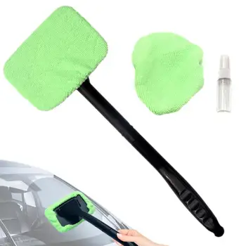 Набор щеток для мытья окон автомобиля, средство для мытья лобового стекла Внутри салона, автоматический стеклоочиститель с длинной ручкой с пряжкой для автомобиля