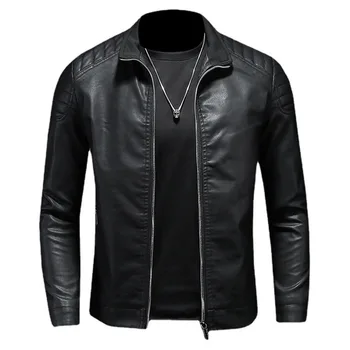 2023 Новое осеннее мужское кожаное пальто, мотоциклетная одежда, красивая повседневная Универсальная кожаная куртка на каждый день