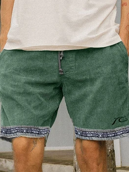 Летние короткие брюки с винтажными вельветовыми карманами, шорты для серфинга, мужские повседневные пляжные штаны для бега