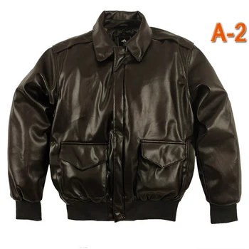 Кожаные куртки-авиаторы A2, мужская зимняя куртка-бомбер ВВС США в стиле ретро, толстая мотоциклетная куртка из искусственной кожи, военная ветровка, свободные