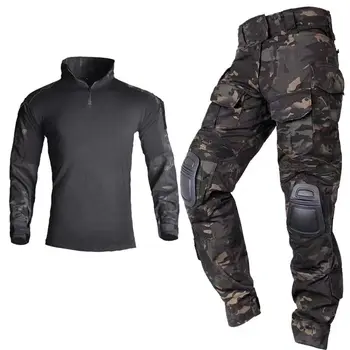 Походный костюм G3 Камуфляжная Тактическая форма Военная одежда Мужская походная рубашка с подкладками Пейнтбольные Страйкбольные брюки Охотничья одежда