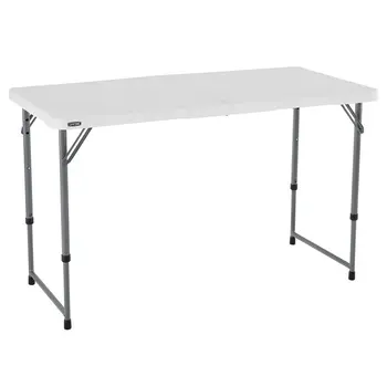 Раскладывающийся пополам 4-футовый стол, Белый гранит - 4428
