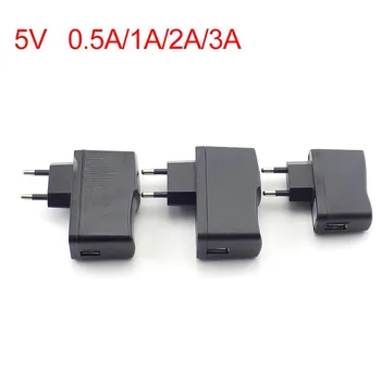 Зарядное устройство USB от переменного тока до постоянного тока 5V 0.5A 1A 2A 3A Микро-настенная зарядка EU/US plug Универсальный адаптер питания 100V-240V Выход