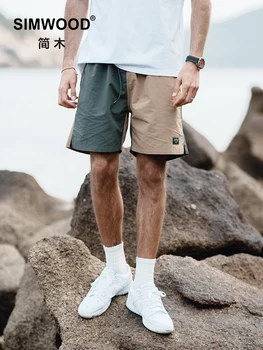 SIMWOOD 2023 Летние Новые Уличные шорты Оверсайз, мужские Тонкие пляжные брюки контрастного цвета