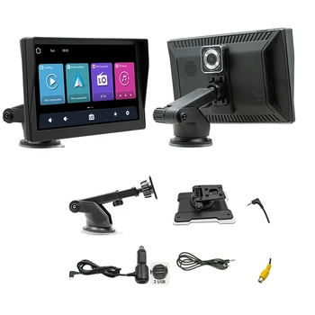 Беспроводной Carplay 9-дюймовый портативный Автомобильный Bluetooth Mp5-плеер Android Auto Central Control HD Driving Recorder Host Прочный черный