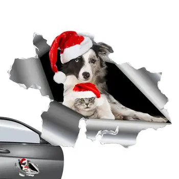 Магнит для собаки для автомобиля, Забавная наклейка для домашних собак, Забавная Рождественская Магнитная наклейка для собак, Декоративная для холодильников, Внешние Аксессуары