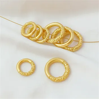 Древнее Золото Ruyi Gold Hoop Circle DIY Ручной работы Тканый Ручной Веревочный браслет с Защелкивающимся кольцом для соединения Концентрическое Кольцо