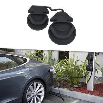 Украшение защитной крышки зарядного порта в соединенном стиле, силиконовая водонепроницаемая пылезащитная заглушка для аксессуара Tesla Model Y Model 3