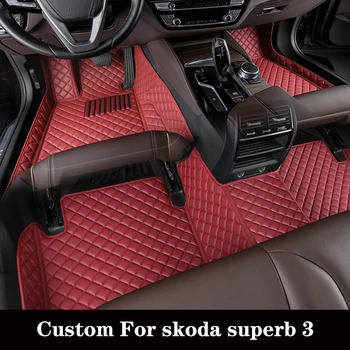 Изготовленный на заказ автомобильный коврик для Skoda Superb 3 2016 2017 2018 2019 2020 2021 2022 2023 Водонепроницаемый 1 шт. коврик для ног, Автоаксессуар