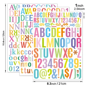 Красочные наклейки с цифрами и буквами, самоклеящиеся декоративные наклейки для вывесок, чашек, почтовых ящиков, открыток в подарок на день рождения