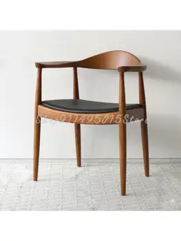 Обеденный стул из массива дерева в скандинавском стиле, президентский стул Кеннеди, стул Хиросимы, Кофейня, ресторан, повседневный стул с простой спинкой