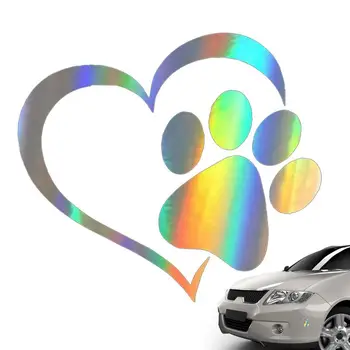 Наклейки в виде сердца для автомобилей, водонепроницаемые автомобильные наклейки с отпечатком лапы, автомобильные наклейки с любовью для кухонь отелей, след собаки