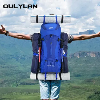 Oulylan Наружная внедорожная прочная альпинистская сумка большой емкости 75 л, походный рюкзак на ремне для путешествий с системой рюкзаков