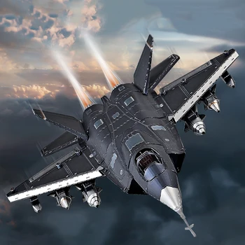 Сделай сам 3D Металлический пазл Военное оружие FC-31 Стелс-истребитель Конструкторы Сборка самолета Пазлы для взрослых Подарки
