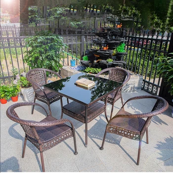 Современные комплекты садовой мебели для отдыха, ротанговый стул, домашний дворик, комплект из трех предметов, стол и стул на открытом воздухе, Z